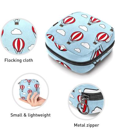 Anna Cowper Hot Air Balloon Print Sanitary Napkin Storage Bag - Multi-colored Feminine Menstrual Cup Pouch for Periods - Portable and Stylish Women's Tampon Holder - Buy Online on GoSupps.com