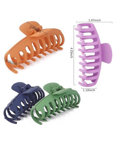 6pcs Big Hair Claw Clips for Women - Strong Hold Nonslip Matte Hair Accessories (6 Colors) - Buy Online on GoSupps.com