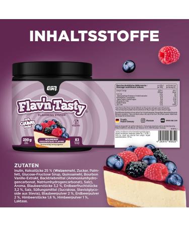ESN Designer Flavor Powder - Wildberry Cheesecake 250g | Low Sugar Low Calorie High Quality | Made in Germany - Buy Online on GoSupps.com