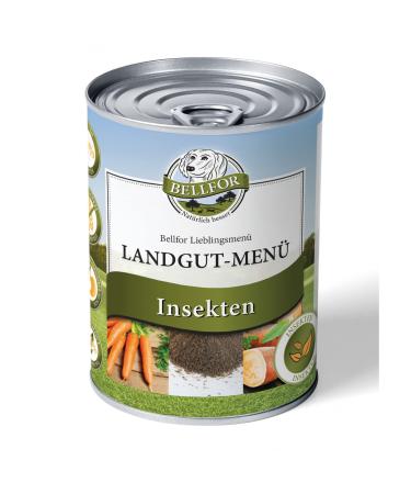 Bellfor Landgut-Menü High-quality wet food for dogs, grain-free, hypoallergenic, with insects, easily digestible, without animal by-products 800 g