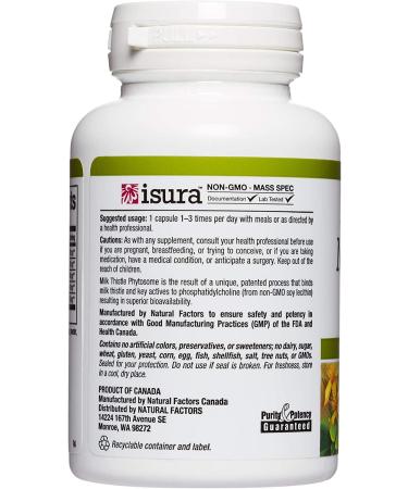 Natural Factors Milk Thistle 150mg - 90 Capsules | Herbal Liver Support - Buy Online on GoSupps.com