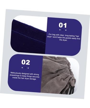 FOMIYES 4 Pcs Storage Bag Drawstring Hair Dryer Pouch Travel Jewelry Bag Portable Hair Dryer Case Velvet - Buy Online on GoSupps.com