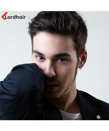 Lordhair Human Hair Toupee for Men Natural Hairline French Lace Front with Skin Perimeter Men's Hair System Off Black 1B# 6x8 inch - Buy Online on GoSupps.com