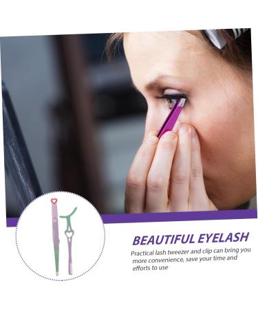 minkissy 1 Set False Eyelash Auxiliary Eyelash Curler Lash Clip with Comb Eyelash for Women Professional Eyelash Comb Eyelash Applicator Precision Eyelash Tool Stainless Steel - Buy Online on GoSupps.com