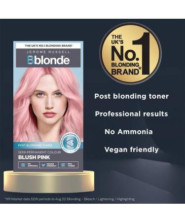 Bblonde Blush Pink Post Blonding Toner - Semi Permanent Hair Dye Kit with Brazil Nut Oil | No Ammonia & Vegan | For Pre Lightened & Blonde Hair | 1 Count - Buy Online on GoSupps.com