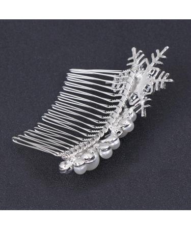 Beaupretty Wedding Hair Comb Pearl Vintage Bridal Hair Side Comb Snowflake Rhinestone Flower Hair Accessories Pieces for Women(Silver) - Buy Online on GoSupps.com
