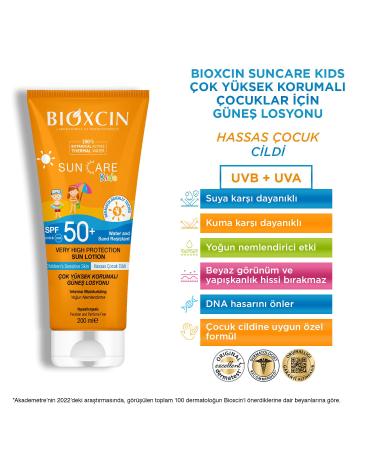 BIOXCIN Sun Care Very High Protection Children's Sunscreen 100% Botanical Active 50 SPF 200 ml - Buy Online on GoSupps.com