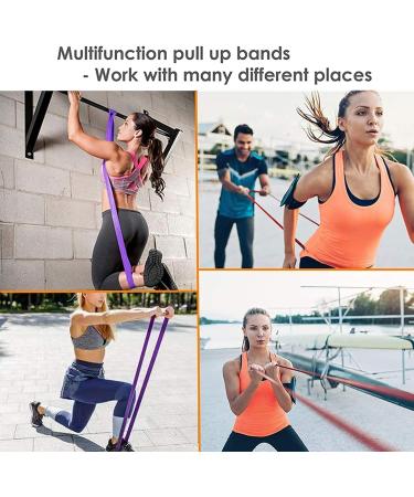 Resistance Band Pull Up Assist Set - Durable Latex Workout Bands for Home Gym Fitness - Red/Green/Black/Purple - Buy Online on GoSupps.com