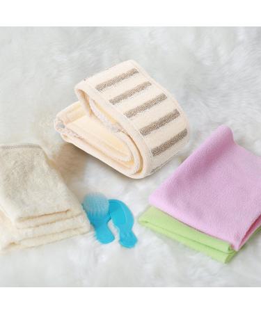 Baluue Exfoliating Wash Cloth Exfoliating Washcloth Towel with Handles Back Cleaner Wash Strap Back Scrubber Washer for Shower Bath - Buy Online on GoSupps.com
