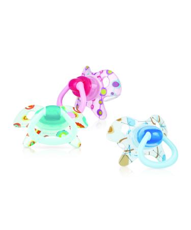 N by 985890 Geo pacifier jaw-friendly silicone teat shape multi-coloured