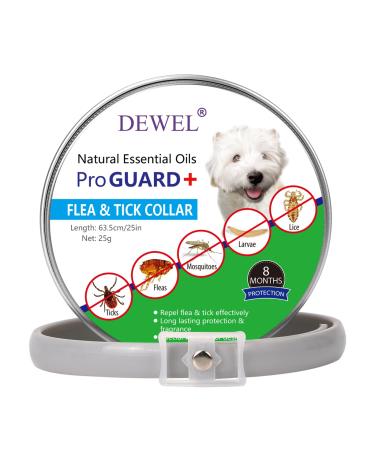 Dewel 63.5cm tick collar for dogs adjustable flea and ticks Prevention neck bands waterproof flea neck tape against vermin gray - Buy Online on GoSupps.com