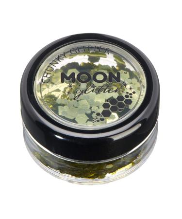 Classic Chunky Glitter by Moon Glitter - Gold - Cosmetic Festival Makeup Glitter for Face Body Nails Hair Lips - 3g - Buy Online on GoSupps.com