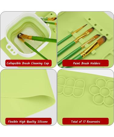TinyHalo 8-Piece Silicone Craft Mat Set for Painting & DIY Art - Ideal for Kids & Adults - Includes Paint Brushes, Cleaning Sponge, & Storage Bag - Buy Online on GoSupps.com