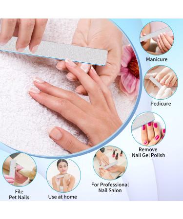 12pcs Professional Double-Sided 100/180 Grit Nail Files for Acrylic & Gel Nails - Manicure Tools for False Nails - Buy Online on GoSupps.com