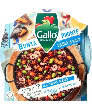  Italian Gourmet E.R. Riso Gallo Bont Pronte Paella Mare complete pre-cooked paella mix with parboiled natural rice vegetables shellfish and squid 220 g pack - Buy Online on GoSupps.com