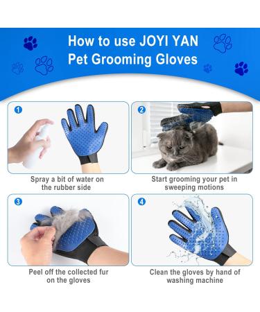 JOYI YAN 3 Piece Pet Bath Cleaning Kit - Hair Removal Roller, Grooming Gloves, Portable Brush for Dogs and Cats - Buy Online on GoSupps.com