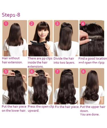 Hair Piece 22/32inch Synthetic Hair Extensions One Piece 5 Clips Long Straight High Temperature Fiber Black Brown Hairpiece For Women(88-4 32inches) 32inches 88-4 - Buy Online on GoSupps.com