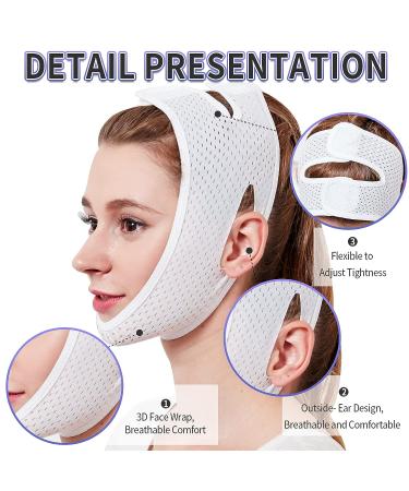 V Line Lifting Mask Face Slimming Strap | Jawline Shaper & Double Chin Reducer | White Anti-Wrinkle Cheek Lift Belt - Buy Online on GoSupps.com