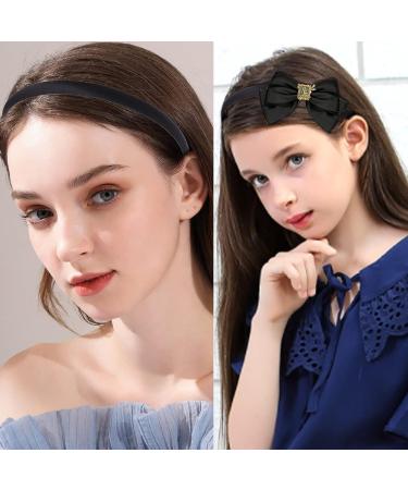 Nenjindz Black Satin Headbands - 1 cm Thin Plastic Headband for Girls & Women - 20PCS DIY Plain Non Slip Hairbands in Pure Black Fabric - Buy Online on GoSupps.com