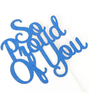 Tenhaisi Navy Blue So Proud of You Cake Topper Congrats Gard Party Decor Graducation Party Supplies - Buy Online on GoSupps.com