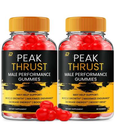 Peak Thrust Gummies for Men Peak Thrust Advanced Formula All Natural Maximum Strength PeakThrust Gummy Thrust Peak Reviews (2 Pack 120 Gummies)