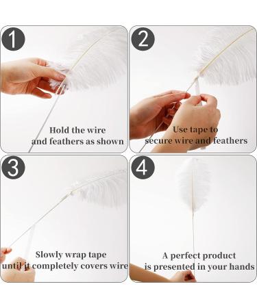20pcs 22 Inch White Ostrich Feathers Bulk Kit for Vase Floral Arrangement, Wedding Party Centerpieces & Home Decor - Christmas Decorations - Buy Online on GoSupps.com