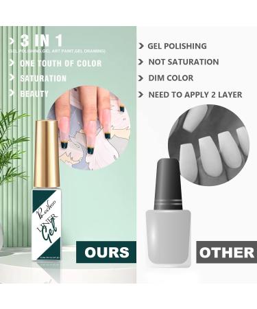 Green & Gold Gel Liner Nail Art Set | Soak Off French Manicure Polish | UV Gel for Liner Drawing & Nail Painting | 2pcs - Buy Online on GoSupps.com