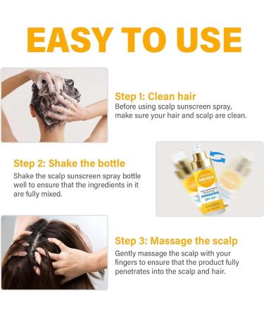 Scalp Sunscreen Spray - Hair Sun Protection Spray SPF 30 for Hair & Scalp Prevent Hair Color Fade/Dryness Non-Greasy Formula Original - Buy Online on GoSupps.com