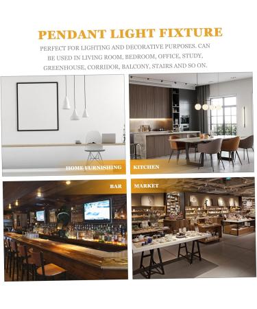 Artibetter Restaurant Iron Fixture Hanging Living Chandelier Industrial Metal Ceiling Light Room Pendant Lamp Black 33x14cm - Buy Online on GoSupps.com