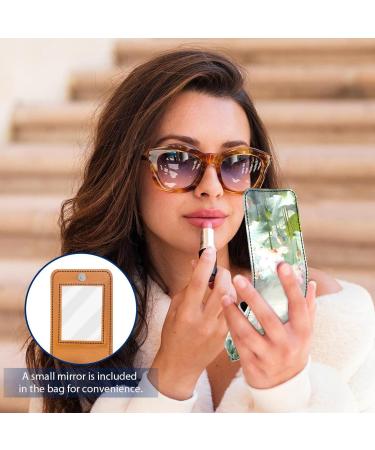 Buy Stylish Leather Lipstick Case with Mirror - Mini Lip Gloss Organizer | International Shipping Available - Buy Online on GoSupps.com