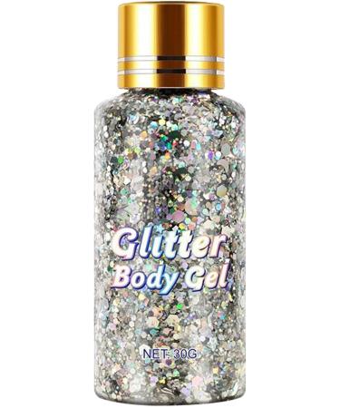  Dous Glitter Body Gel | Easy to apply and remove Glow Gel art makeup for body face and hair - holographic pouch - Cosmetic quality - Buy Online on GoSupps.com