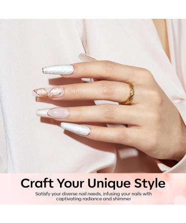 Modelones Pearl Gel Nail Polish 6 Colors Aurora Iridescent Shimmer White Silver Red Blue Mermaid Nail Drawing Gel Polish Soak Off Summer Gel Polish Swirl Shell Thread Effect DIY Manicure - Buy Online on GoSupps.com