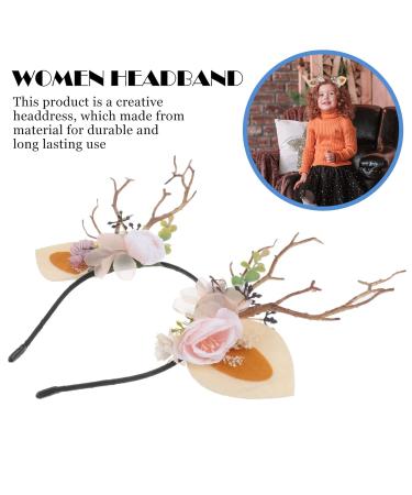 Shop Lurrose Christmas Headband - Flower Antlers & Reindeer Hairbands for Parties | Perfect Holiday Photo Prop - Buy Online on GoSupps.com