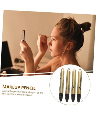 Mikinona Neutral Eyeshadow 4pcs Highlighter Eyeshadow Pencil Glitter Crayons Eye Shadow Makeup Cosmetics Glue Girl - Buy Online on GoSupps.com