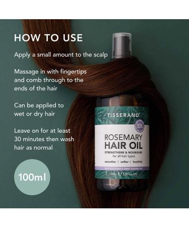 Tisserand Aromatherapy Natural Pure Rosemary Essential Oil Hair Oil Sunflower Oil Hair Care Oil 100% Natural Oil 100 ml - Buy Online on GoSupps.com