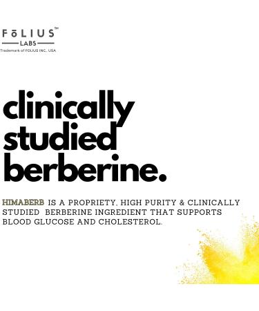 Folius Labs Berberine Supplement 500mg | Clean Label HIMABERB | Himalayan 97% Berberine Hydrochloride | 90 Capsules - Buy Online on GoSupps.com