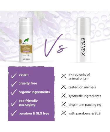 Dr Organic Pro Collagen Plus Bakuchiol Hyaluronic Acid Biotin Healthy-Aging Wrinkles Dry & Sensitive Skin Natural Vegan Cruelty-Free Paraben & SLS-Free Recycled & Recyclable Organic 50ml - Buy Online on GoSupps.com