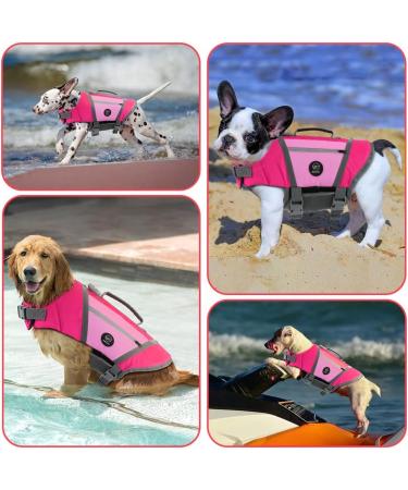 Adjustable Dog Swimming Vest for Small Dogs - Emust Reflective Vests with Quick Locking Buckles & Hooks - Perfect for Bulldogs - Size S Pink - Buy Online on GoSupps.com