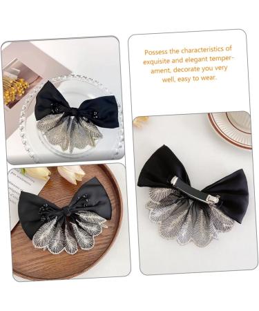 Beaupretty Bow Hairpin Hair Accessory for Women Xmas Bowknot Ribbon Hair Bow Black Barrettes Makeup Hair Clips Girls Hair Clips Black Bows Ponytail Clip Girl Bows Temperament Fabric Headband - Buy Online on GoSupps.com