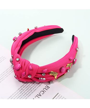 YAHPERN Crystal Rhinestone Headband for Women - Western Cowboy Boot Embellished Hairband in Rose Red - Buy Online on GoSupps.com