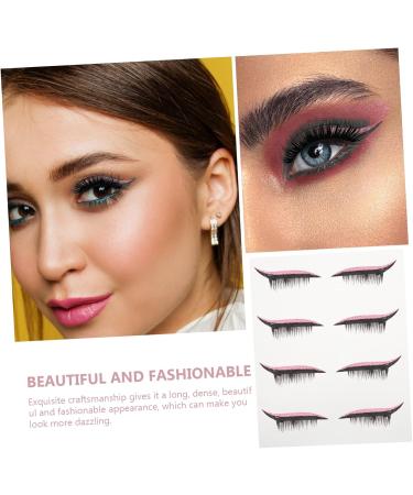 BIUDECO 12 Pairs Plastic 3d Stickers Eyeliner Strip Sticker Colorful Eyeliner Pink Puffy Stickers - Buy Online on GoSupps.com