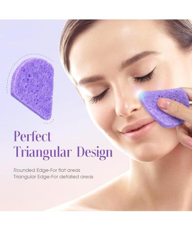Compressed Flower-Shaped Facial Sponges | Exfoliating Cleaning Sponge for Beauticians (Triangles | Purple) - International Shipping - Buy Online on GoSupps.com