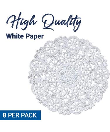 Royal Lace 12-Inch White Round Paper Doilies - Pack of 8 (B23006) - Buy Online on GoSupps.com