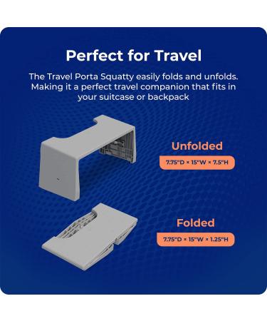 Squatty Potty Porta Traveler Foldable Toilet Stool - 7 Height - Gray | Compact & Portable Solution for Travel - Buy Online on GoSupps.com