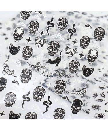 DIY Spider Web Sliders Decals Skull Pumpkin 3D Glow In The Dark Luminous Halloween Nail Stickers(CY-048) - Buy Online on GoSupps.com