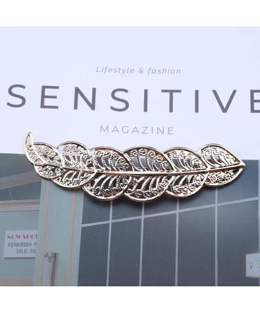 Yheakne Boho Leaf Hair Clip Metal Leaf Hairclips Barrette Gold Vintage Hair Barrette Pins Decorative Bobby Pin Alloy Minimalist Hair Accessories for Women and Girls Gifts (Gold) - Buy Online on GoSupps.com
