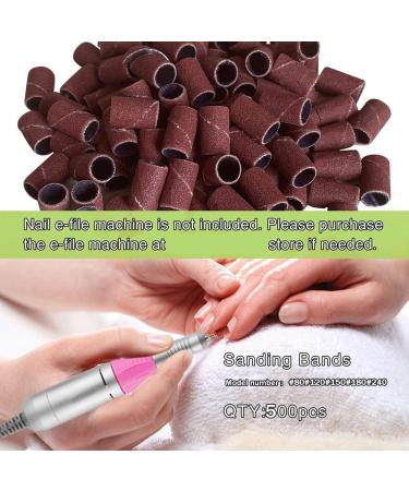 TORR 500 Pieces 80 120 150 180 240 Sanding Bands Bit Ring Manicure for Pedicure Nail Electric Drill Grinding - Buy Online on GoSupps.com
