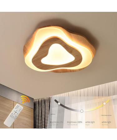 Wayluoung Dimmable LED Cloud Lamp | Modern 40cm Wood & Acrylic | 36W 3300LM | 3000K-6000K Remote Control | Perfect for Living Room Children's Room Kitchen & Home Office - Buy Online on GoSupps.com