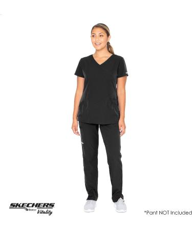 BARCO Skechers Vitality Charge V-Neck Scrub Top - Women's Large Black - Buy Online on GoSupps.com