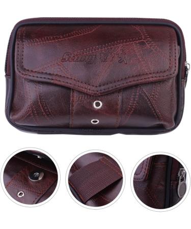 ETHZZLE Hip Sack Mobile Phone Bag Fanny Bag for Men Cellphone Purse Storage Pouch Chest Bag Sports Man Coin Purse Leather Wallet 17.8X10X4cm Coffee - Buy Online on GoSupps.com